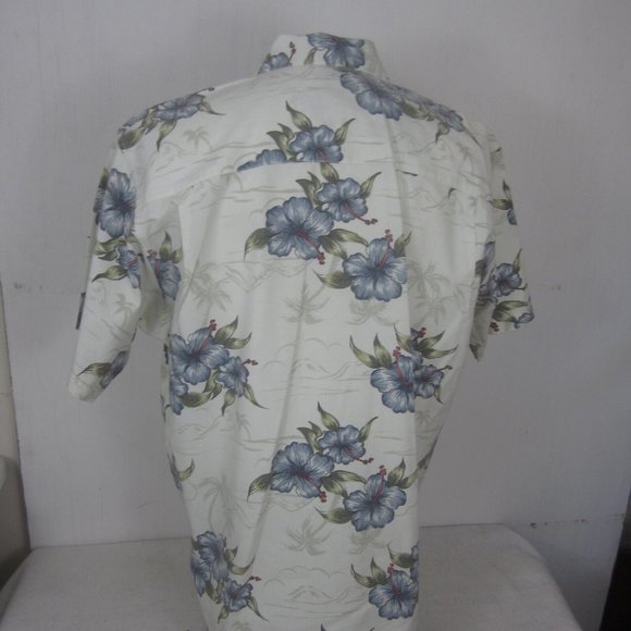 Cherokee Men Hawaiian camp shirt p2p 25 L vintage tropical hibiscus floral - Picture 7 of 8